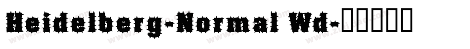 Heidelberg-Normal Wd字体转换